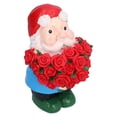 thumbnail image 3 of Figuritas de resina de Papá Noel, decoración navideña, estatuas de adorno, artesanía enana con rosa roja, 3 of 10