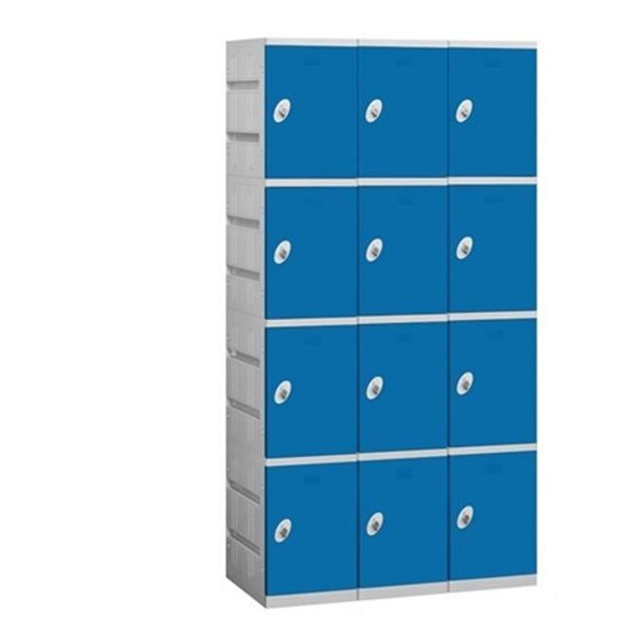 Salsbury Four Tier Plastic Lockers - Blue