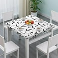 thumbnail image 3 of Black Halloween Bats Square Fitted Tablecloth with Elastic Edge,Square Table Cover,Washable Elastic Table Cover for Home Kitchen Party Decor 34"x34", 3 of 6