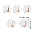 thumbnail image 3 of Sokhug Water Ripple Adhesive Hooks - No-Drill Hexagonal Hooks for Bathroom, Kitchen, 5-Pack, 2.5in, Gold, 3 of 6