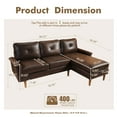 thumbnail image 6 of Vcatnet 86.6" L Shaped Sectional Sofa and Couch, 3-Seater Suede Leather Mid Century Modern Sofa, Comfy Couch with Chaise and Deep Seat for Living Room, Small Space, Apartment, Dark Brown, 6 of 6