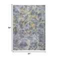 thumbnail image 5 of 2â€™ x 7â€™ Gray Gold Abstract Rings Runner Rug, 5 of 5