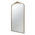 Saltoro Sherpi Kea 66 Inch Large Rectangular Wall Mirror, Gold Curved Metal Frame, Ornate