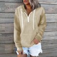 thumbnail image 2 of VISALY Hoodies Pullover Drawstring Sweatshirt Half Zip Sweatshirts Cropped Hoodies Quarter Zip Up Pullover Sweaters Winter Casual Sweaters Waffle Sweater Fall Sweatshirt Coffee Xl, 2 of 6