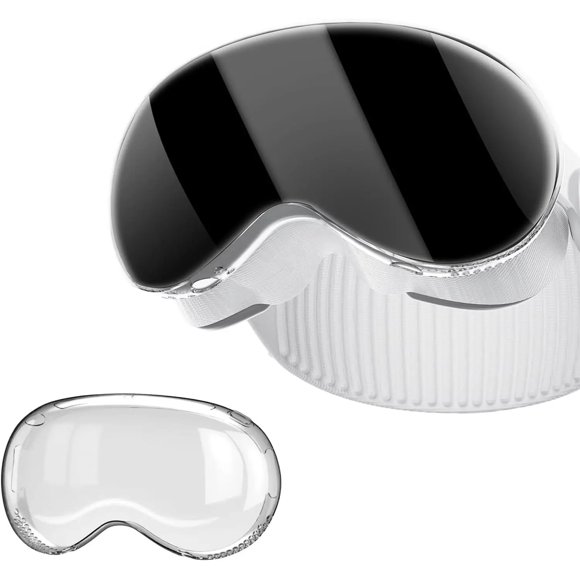 Transparent Protective Case Compatible with Apple Vision Pro, Crystal Clear Soft TPU Protective Anti-Scratch Shockproof Cover for Vision Pro VR Headset 2024 Accessories(Without Headset)