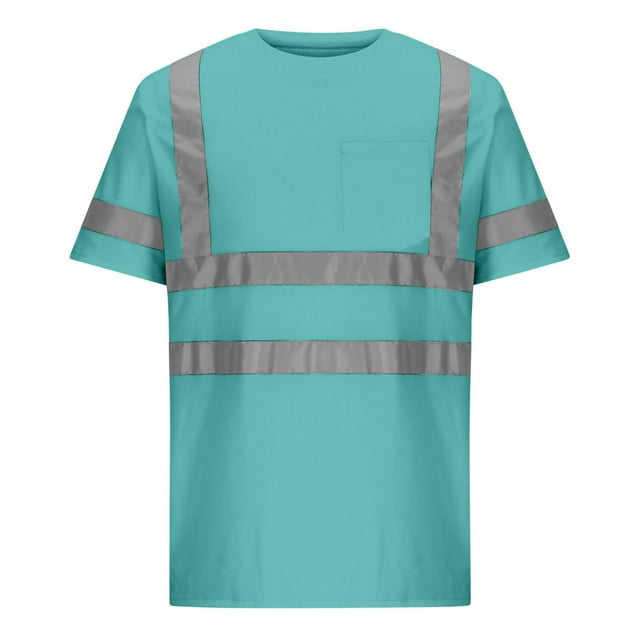 Mens Hi Vis Safety Shirt 2025 Short Sleeve Reflective Work Tee Lightweight Moisture Wicking Quick Dry Mesh High Visibility Construction Shirt Outdoor Utility Top