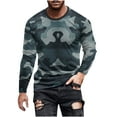 thumbnail image 2 of Men's Long Sleeve Round Neck Camo T-Shirt Camouflage Long Sleeve Thermal Soft Lightweight Shirt Tops, 2 of 5
