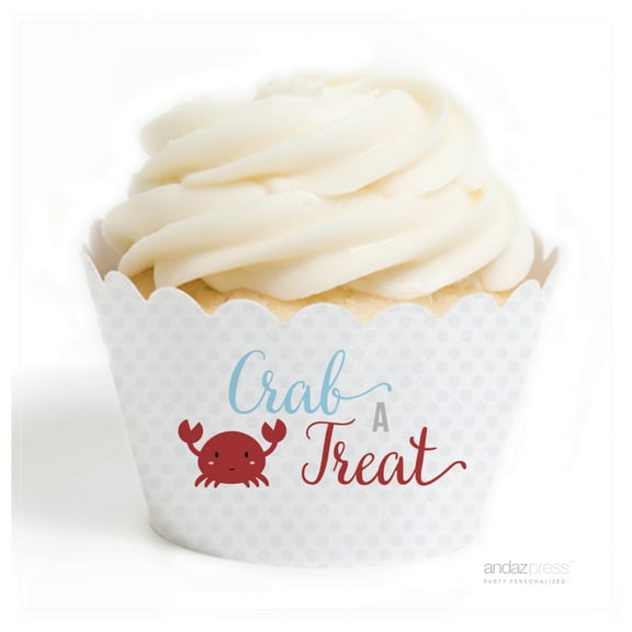 Sail Away Nautical Birthday Crab a Treat Cupcake Wrappers, 24-Pack