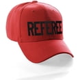 thumbnail image 2 of Sport Classic Baseball Hat Custom Referee Letters Structured Cap, Red Hat Black Letters, 2 of 4
