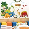 thumbnail image 2 of Adhesivos de pared con dibujos animados de dinosaurios, animales de la jungla, PVC, 30 x 90 cm, 2 of 4