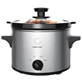 thumbnail image 1 of Open Box Complete Cuisine Gourmet Slow Cooker with Adjustable Temp, Entrees, Sauces, Stews & Dips, Dishwasher Safe Glass Lid & Crock, 1.5 Quart, Stainless Steel, 1 of 9