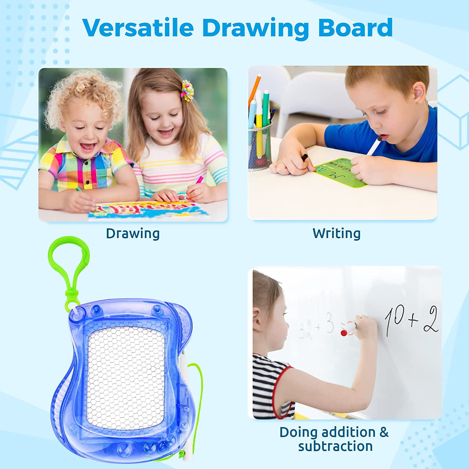 20Pcs Mini Magnetic Drawing Board for Kids,Backpack Keychain Clip Magnetic  Doodle Board,Erasable Mini Sketch Writing Pad,Mini Drawing Board for Boys