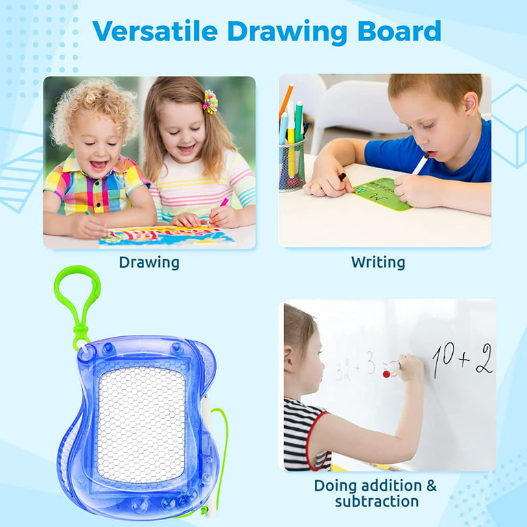 Kids Mini Magnetic Drawing Pad Erasable Graffiti Sketch And Writing Pad Boy  Mnd Girls Backpack Keychain Clip Birthday Party Gift