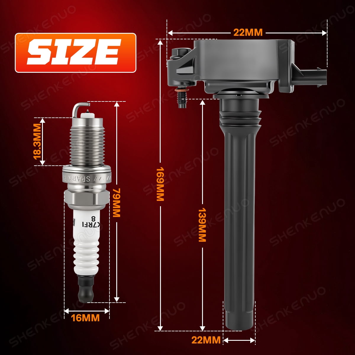 Quayub 6 Pack Ignition Coils & Spark Plugs For Chrysler Jeep Dodge Ram 3.6L UF648 Replace
