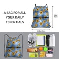 thumbnail image 3 of Wukai Sunflowers Waterproof Drawstring Backpack with Zipper Pocket,Large Foldable Gym Bag for Women and Men, Perfect for Sports, Yoga, and Travel, 3 of 8