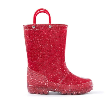 

BOCCA Kids Red Glitter Waterproof Rain Boot For Girls Size 12