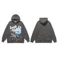 thumbnail image 1 of Sweat à Capuche Planète Cassé Tendance Américaine Imprimé Amusant de Rue plus Velours design Ample, 1 of 5
