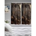 thumbnail image 3 of Western Vintage Living Room Curtains 2 Panel, Country Cowboy Boots Cow Skulls Retro Cafe Window Treatment, Extra Long Farmhouse Bedroom Bathroom Kitchen Curtains Drapes 104"x72", 3 of 6