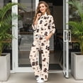 thumbnail image 3 of Xoenoiee Dachshund Paw Heart Print Women's 2 Pcs Outfits Sweatsuit Set Oversized Valentine's Day Sweatshirt Wide Leg Sweatpants Lounge Matching Tracksuit, L, 3 of 7