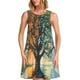 thumbnail image 1 of Easygdp Seasonal Tree Reflection para Vestido Transpirable de Mujer, Vestido Suelto de Manga Corta con Pliegues y Bolsillos para el Verano, 1 of 7