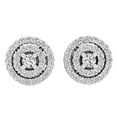 thumbnail image 2 of Dazzlingrock Collection Round White Diamond Circle Double Halo Screwback Stud Earrings for Women (0.25 ctw, Color I-J, Clarity I1-I2) in 18K White Gold, 2 of 5