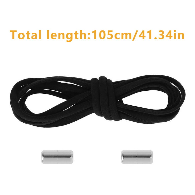 1 Pair Elastic Shoe Laces For Sneakers No Tie Shoelaces Round Black Lock  Child Adult Fast On And Off Lazy Shoelace Rubber band - AliExpress