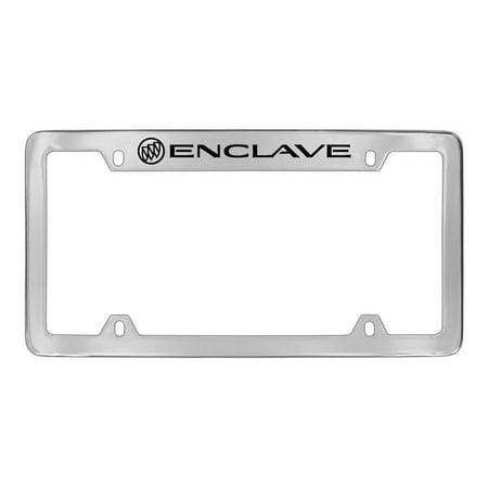 Buick Enclave Chrome Plated Metal Top Engraved License Plate Frame Holder