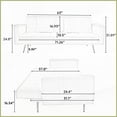 thumbnail image 2 of 71.7-Inch Teddy Fleece Convertible Sofa Bed with 2 Pillows - 3-Seat for Living Room/Bedroom (Green/Gray/Beige/Pink), 2 of 9