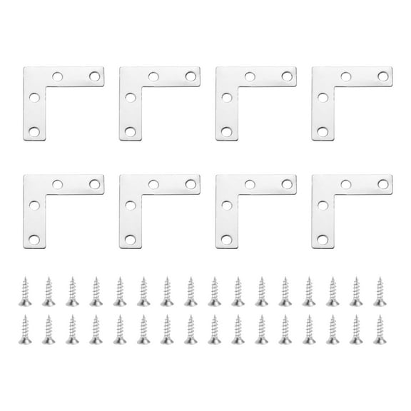 12Pcs L-Shaped Brackets Corner Brace, 1.97"x1.97" Corner Bracket Shelf Bracket Right Angle Brackets for Wood Shelves Furniture (50x50mm, Silver)