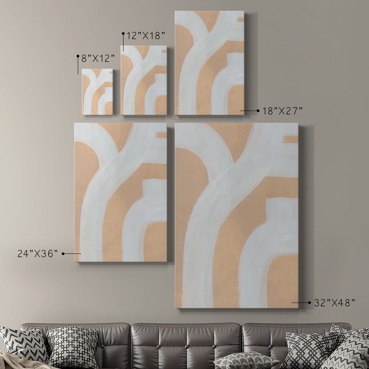 Neutral Winding Paths I Premium Gallery Wrapped Canvas - Ready to Hang