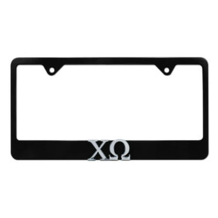 Chi Omega Block - Chi Omega Black License Plate Frame