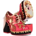 thumbnail image 5 of Irregular Choice Tazmanian Women's Lace Up Block Heel Sequin Shoes In Red Size 11, 5 of 6