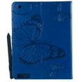 thumbnail image 7 of iPad 4 3 2 Case, Allytech Embossed with Butterfly Series AUTO WAKE/SLEEP Folio Stand Wallet Case with Cards/Cash Holder for iPad 9.7" iPad 2nd, 3rd, 4th Generation Tablet, Blue, 7 of 7