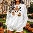 thumbnail image 2 of Hurxie Halloween Women Pumpkin Sweatshirt Funny Pumpkin Face Graphic Pullover Crewneck Long Sleeve Fall Shirts Top, 2 of 5