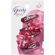 Goody Glam Girls Flower Snap Clips, 4 Pack