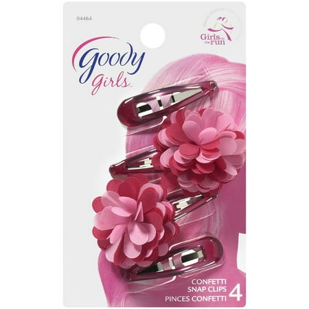 Goody Glam Girls Flower Snap Clips, 4 Pack