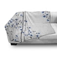 thumbnail image 3 of Vintage Blue Soft Flannel Fleece Blanket, Illustration of Branched Blue Anemone Blanda Flowers and Tiny Leaves, Cozy Plush for Indoor and Outdoor Use, 60" x 80", Blue Black and White, by Ambesonne, 3 of 6