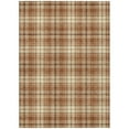 thumbnail image 2 of 3' X 5' Brown Black And Beige Plaid Washable Indoor Outdoor Area Rug, 2 of 5