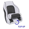 thumbnail image 4 of NORTHCAPTAIN M1 Premium Sport Flip Up Boat Seat Captain Bucket Seat with Boat Seat Cover,White/Charcoal, 4 of 7
