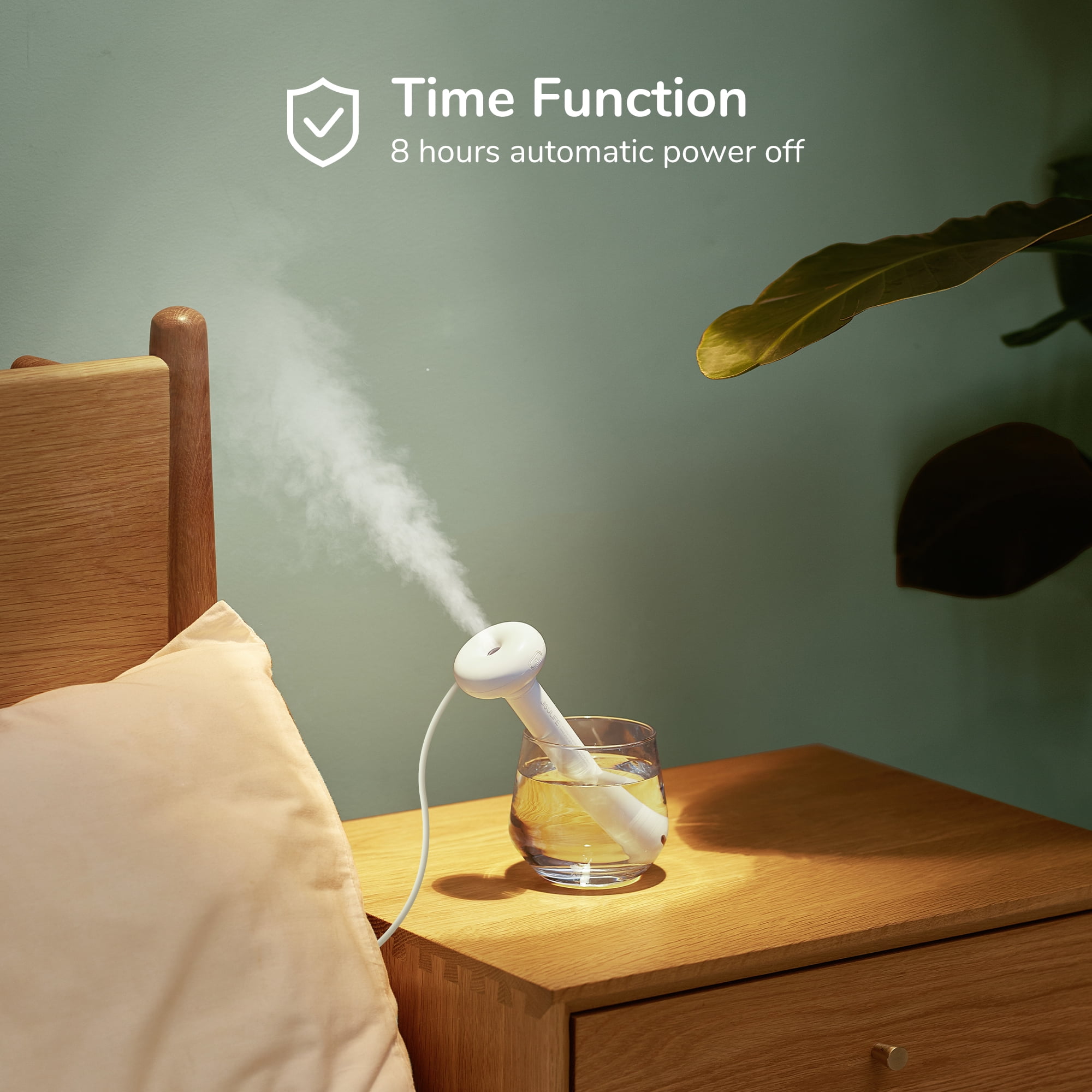 JISULIFE Humidificateur d'air à brume froide 3600 mAh, mini humidificateur  portable de 500 ml, petit humidificateur personnel, arrêt automatique