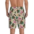 thumbnail image 4 of Lsque Tropical Mask Flamingo Mens Sleep Pajama Shorts,Short Pajama Pants, Cotton Ultra-Soft Knit-3X-Large, 4 of 9
