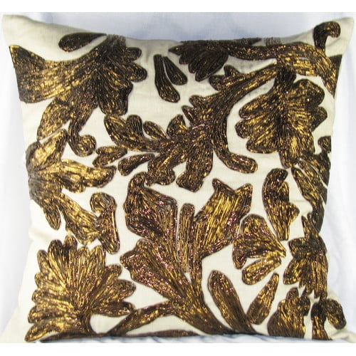 Design Accents LLC Lurex Floral Linen Throw Pillow Walmart