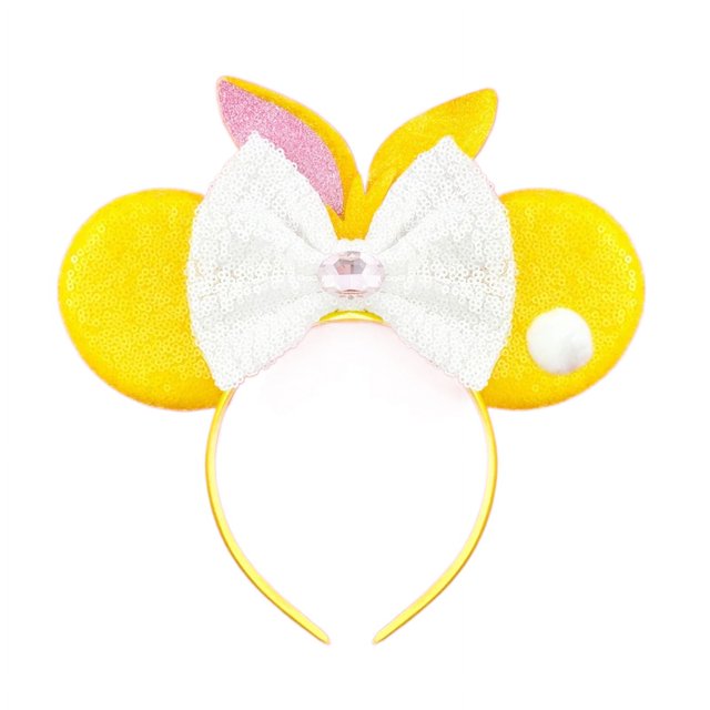 Diadema con orejas de Mickey Mouse para niña y niño, lazos de lentejuelas para fiesta de Halloween, accesorios para el cabello de princesa, 2024