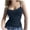 *1-Navy, variant on Women's Lace Trim Ribbed Camisole , Ladies' Sleeveless Square Neck Tank Top , Form Fitting Cami Tops For Women,Black,S-2XL
