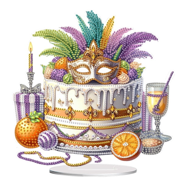 Decoraciones Mesa Diamante 5D Topla Pintura Diamantes Ornamentos Kit Acrílico Forma Especial Carnival Dancing Girl para La Oficina en El