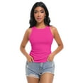 thumbnail image 4 of Womens Sleeveless Ribbed Fitted Tank Top Racerback Crew Neck Casual Vest, 4 of 6