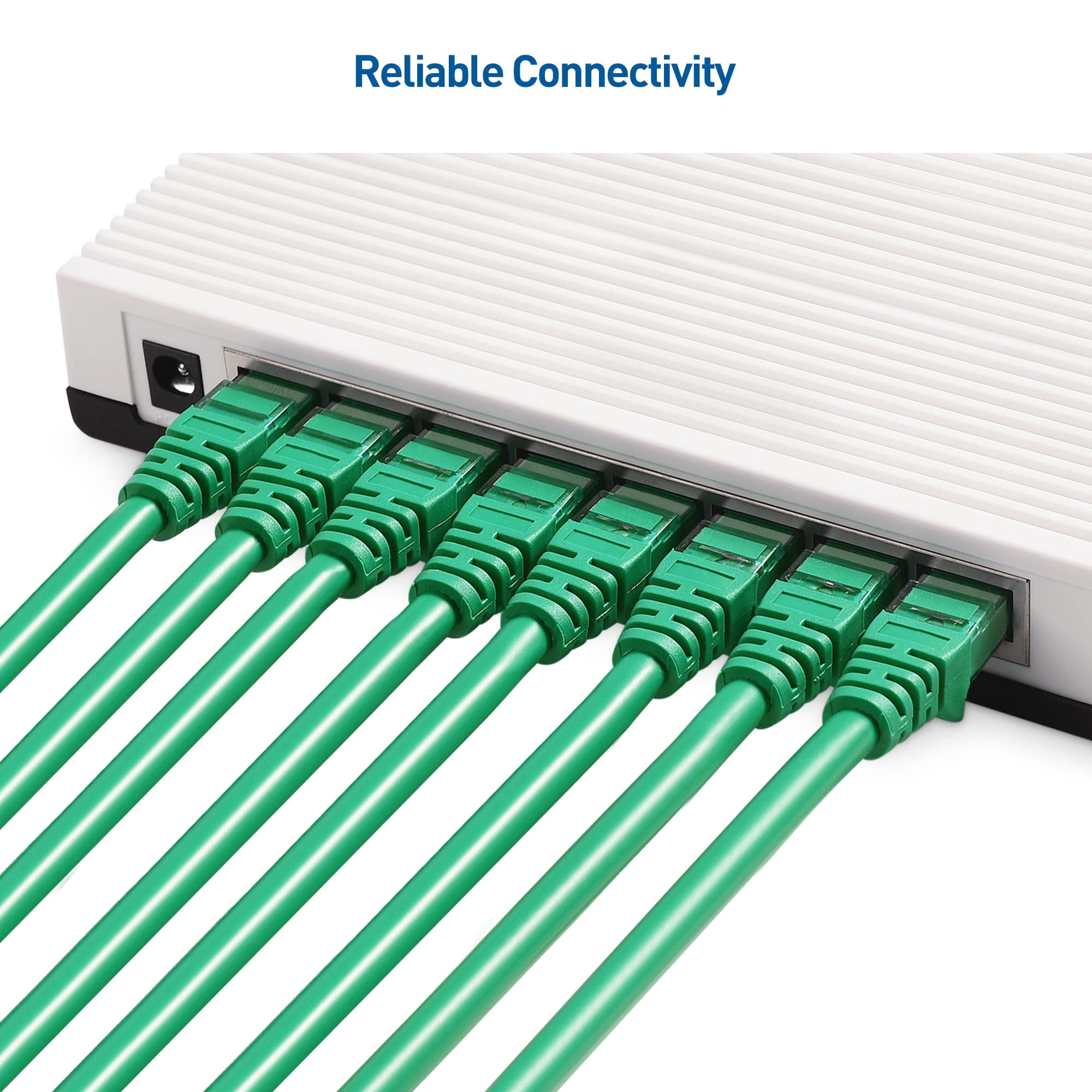 Cable Matters 10Gbps Snagless Cat 6 Ethernet Cable 100 ft (Cat 6 Cable Cat6 Cable Internet Cable Network Cable) in Green