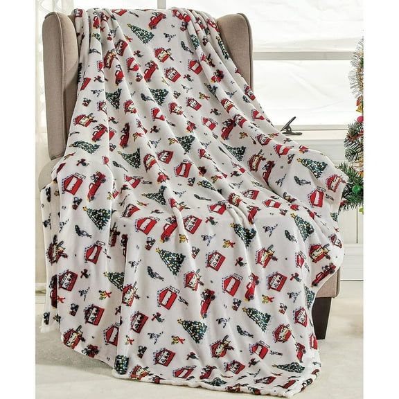 Faith, Hope, Love Home Décor Happy Holidays Microplush Throw Blanket (50" x 60") - Christmas Time