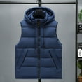 thumbnail image 5 of Otoño e Invierno Chaleco de algodón de talla grande para hombres sombrero suelto Chaleco de algodón color a juego casual chaleco de algodón impreso loug, 5 of 5