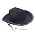 thumbnail image 2 of Segolike Bridal Cowgirl Hat with LED Charm Western Cowboy Hat for Beach Gift Party Favors Black, 2 of 8